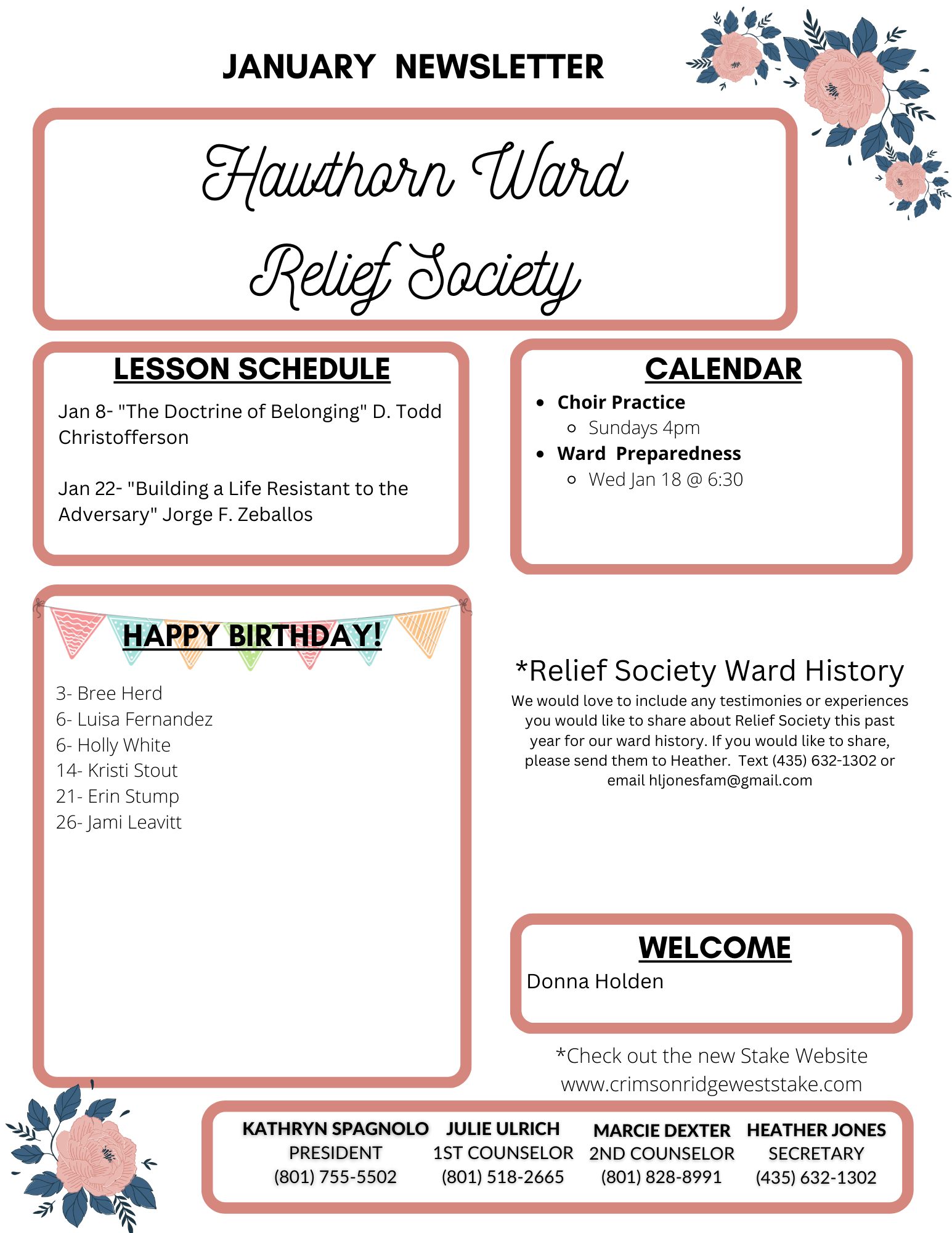 Hawthorn Ward Relief Society - Crimson Ridge West Stake